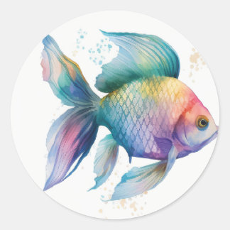 cula colourful fish ronde sticker
