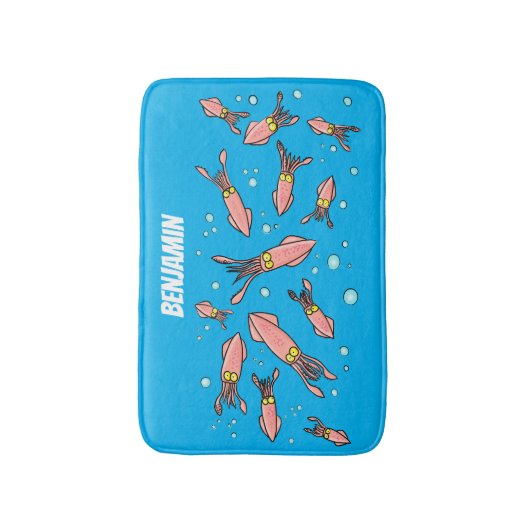 Cula funny pink squid cartoon pattern badmat (Voorkant Verticaal)