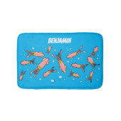 Cula funny pink squid cartoon pattern badmat (Voorkant)