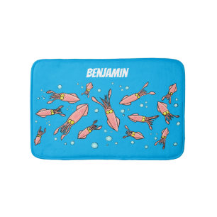 Cula funny pink squid cartoon pattern badmat