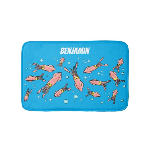 Cula funny pink squid cartoon pattern badmat (Voorkant)