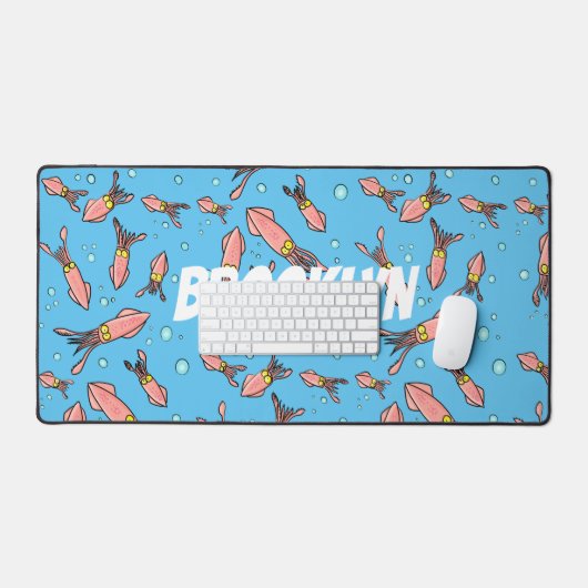 Cula funny pink squid cartoon pattern bureaumat (Keyboard & Muis)