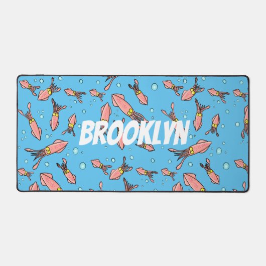 Cula funny pink squid cartoon pattern bureaumat (Voorkant)