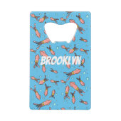 Cula funny pink squid cartoon pattern creditkaart flessenopener (Voorkant)