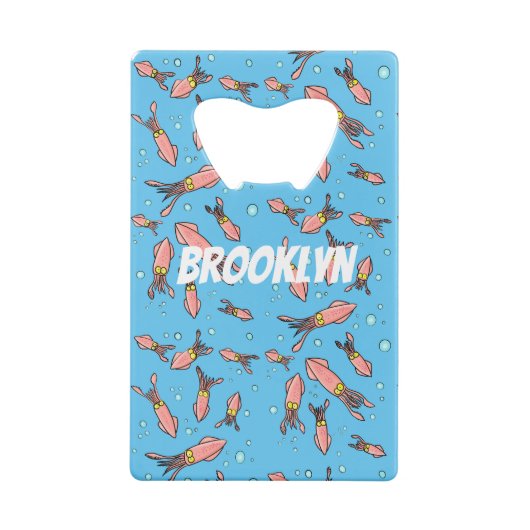Cula funny pink squid cartoon pattern creditkaart flessenopener (Achterkant)
