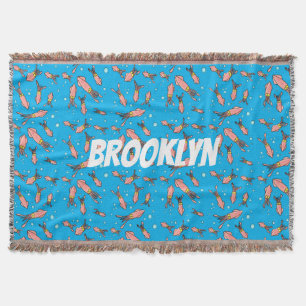 Cula funny pink squid cartoon pattern deken