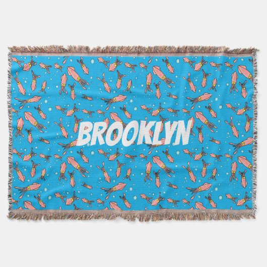 Cula funny pink squid cartoon pattern deken (Voorkant)