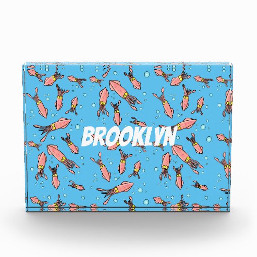 Cula funny pink squid cartoon pattern fotoblokken (Voorkant)