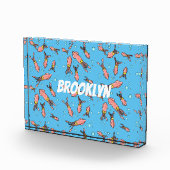 Cula funny pink squid cartoon pattern fotoblokken (Rechts)