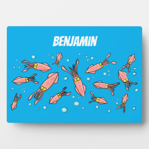 Cula funny pink squid cartoon pattern fotoplaat