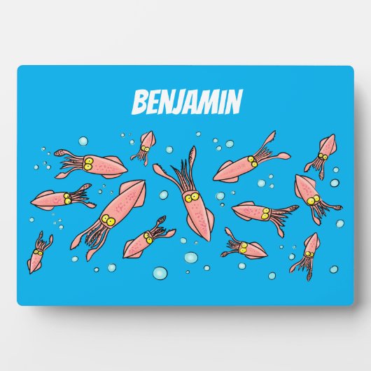 Cula funny pink squid cartoon pattern fotoplaat (voorkant)