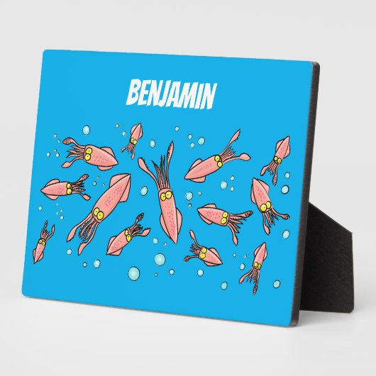 Cula funny pink squid cartoon pattern fotoplaat (Zijkant)