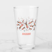 Cula funny pink squid cartoon pattern glas (Achterkant)