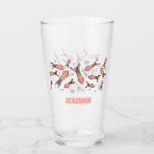 Cula funny pink squid cartoon pattern glas (Voorkant)