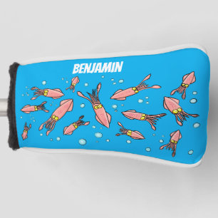 Cula funny pink squid cartoon pattern golfheadcover