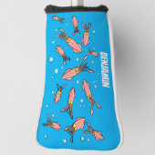 Cula funny pink squid cartoon pattern golfheadcover (Draai 90)