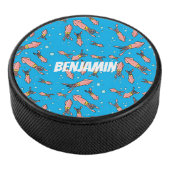 Cula funny pink squid cartoon pattern hockey puck (3/4)