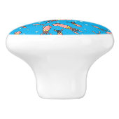 Cula funny pink squid cartoon pattern keramische knop (Zijkant)