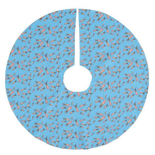 Cula funny pink squid cartoon pattern kerstboom rok (Voorkant)