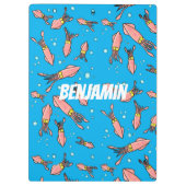 Cula funny pink squid cartoon pattern klembord (Achterkant)