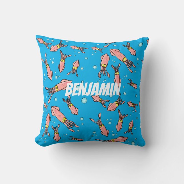 Cula funny pink squid cartoon pattern kussen (Voorkant)