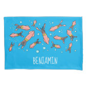Cula funny pink squid cartoon pattern kussensloop (Voorkant)