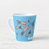 Cula funny pink squid cartoon pattern latte mok (Linkerhoek)