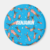 Cula funny pink squid cartoon pattern magneet (Voorkant)