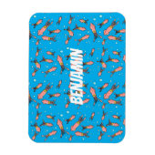 Cula funny pink squid cartoon pattern magneet (Verticaal)