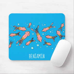 Cula funny pink squid cartoon pattern muismat