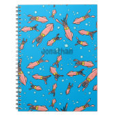 Cula funny pink squid cartoon pattern notitieboek (Voorkant)