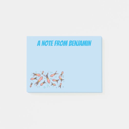 Cula funny pink squid cartoon pattern post-it® notes (Voorkant)