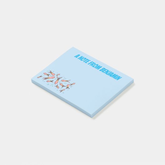 Cula funny pink squid cartoon pattern post-it® notes (Schuin)