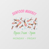 Cula funny pink squid cartoon pattern raamsticker (Vel)