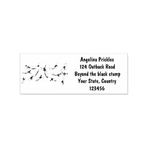 Cula funny pink squid cartoon pattern rubberstempel