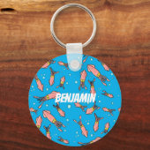 Cula funny pink squid cartoon pattern sleutelhanger (Voorkant)