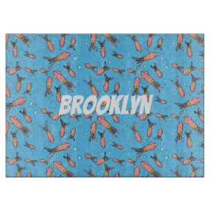 Cula funny pink squid cartoon pattern snijplank