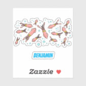 Cula funny pink squid cartoon pattern sticker (Vel)