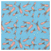 Cula funny pink squid cartoon pattern stof (Close Up)