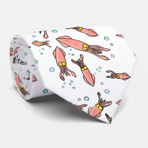 Cula funny pink squid cartoon pattern stropdas