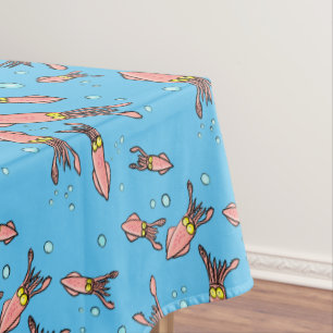 Cula funny pink squid cartoon pattern tafelkleed