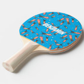 Cula funny pink squid cartoon pattern tafeltennisbatje (Voorkant Gekanteld)