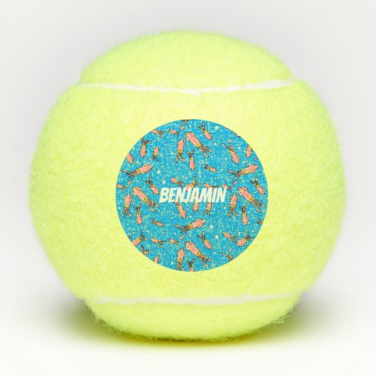 Cula funny pink squid cartoon pattern tennisballen (Voorkant)
