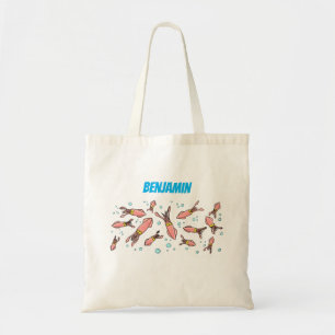 Cula funny pink squid cartoon pattern tote bag