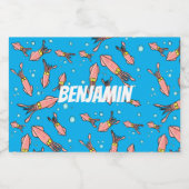 Cula funny pink squid cartoon pattern voedselcontainer etiket (Enkel label)