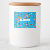 Cula funny pink squid cartoon pattern voedselcontainer etiket (Voorkant)