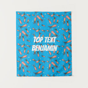 Cula funny pink squid cartoon pattern wandkleed