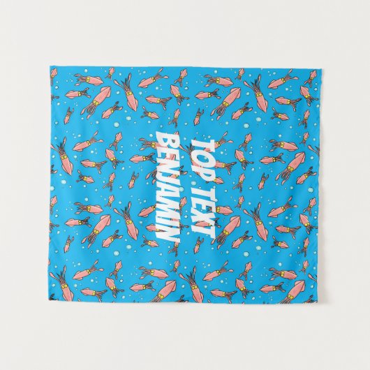 Cula funny pink squid cartoon pattern wandkleed (Voorkant (horizontaal))