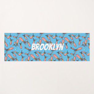 Cula funny pink squid cartoon pattern yogamat