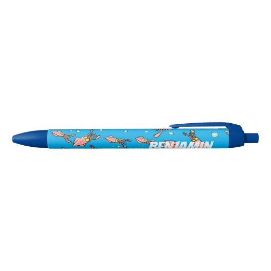 Cula funny pink squid cartoon pattern zwarte inkt pen (Bovenkant)